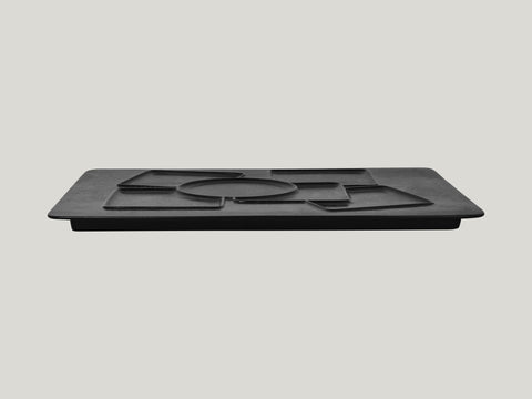 RECTANGULAR PLATE, 6 ZONES - CREATE, 14.55"L, 10.65"W, BLACK_1