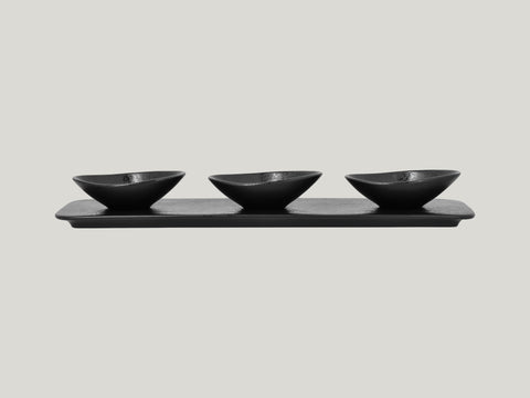 BOWL - SHAPED, 3.95"L, 2.95"W, 2.05 OZ, BLACK_0