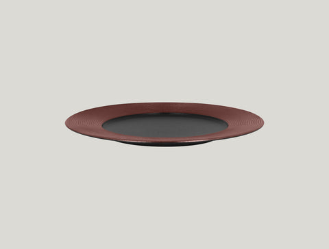 ROUND FLAT PLATE EMBOSSED 11.4"D,  BRONZE_1