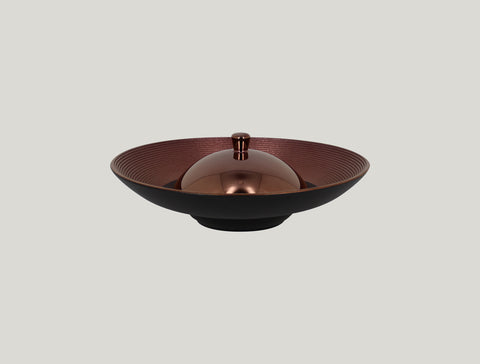 GOURMET DEEP PLATE EMBOSSED 10.25"D,  BRONZE_2