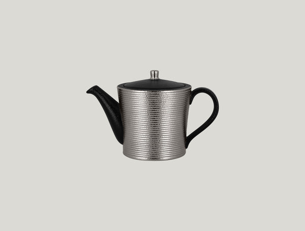 TEAPOT EMBOSSED & LID, 13.55 OZ, SILVER_0