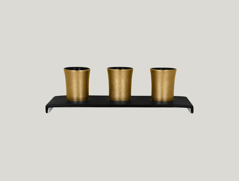 RECTANGULAR TRAY FOR 3 CUPS WITHOUT HANDLE 11.8"L, 4.35"W, GOLD_2