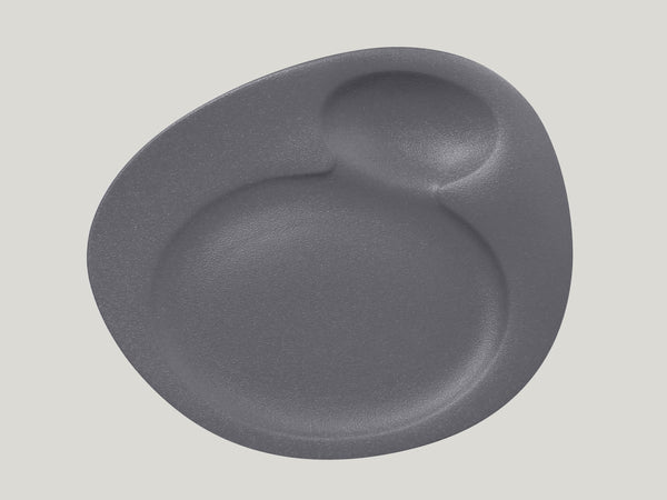 DINNER PLATE, 2 BASINS, 12.6"L, STONE_0