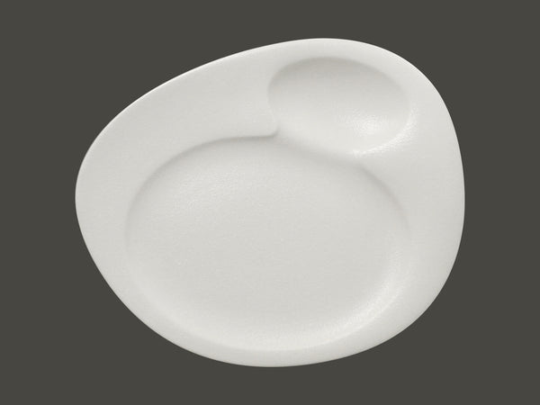 DINNER PLATE, 2 BASINS, 12.6"L, SAND_0