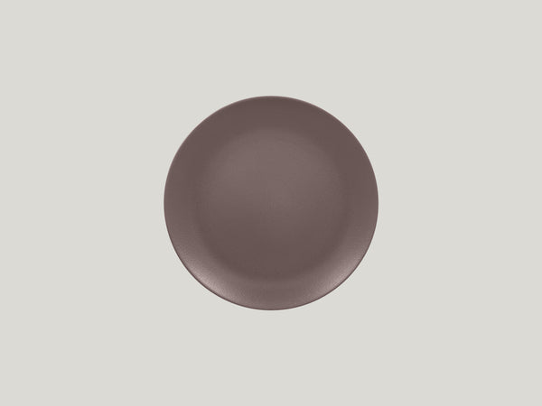 FLAT COUPE PLATE, 8.25"D, CHESTNUT BROWN_0