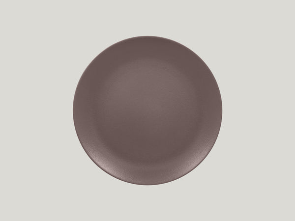 FLAT COUPE PLATE, 10.65"D, CHESTNUT BROWN_0