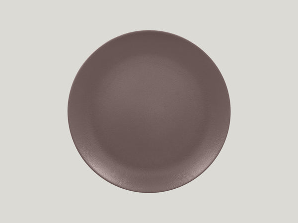 FLAT COUPE PLATE, 11.4"D, CHESTNUT BROWN_0