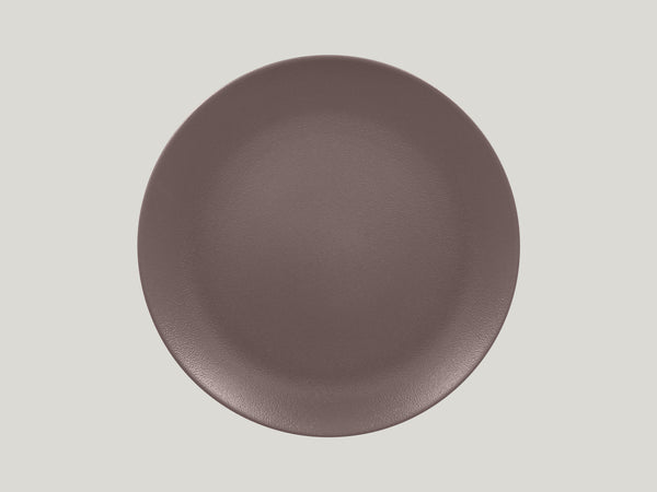 FLAT COUPE PLATE, 12.2"D, CHESTNUT BROWN_0