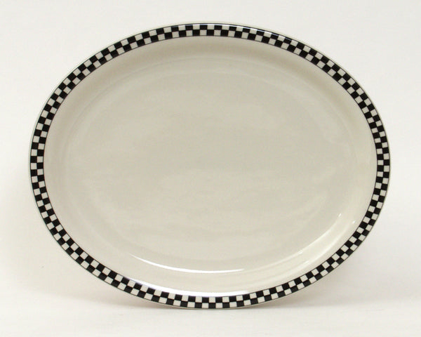 Tuxton Oval Platter Platter 11 ½" x 9 ⅛" Nevada Eggshell Narrow Rim_0