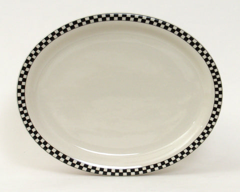 Tuxton Oval Platter Platter 11 ½" x 9 ⅛" Nevada Eggshell Narrow Rim_0