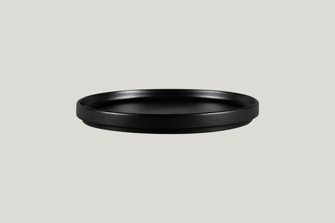 FLAT RIMLESS PLATE/LID, 9.1"D, NODP23, BLACK MATTE_0