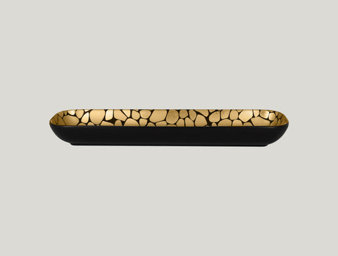 RECTANGULAR DISH 13"L, 4.35"W, GOLD_0