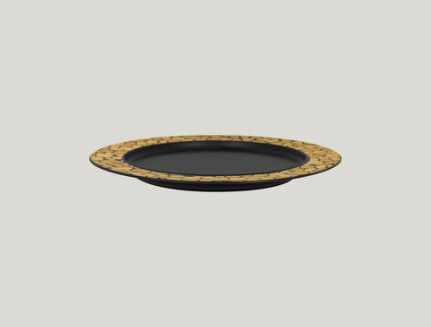 FLAT PLATE WITH RIM 11"D,  GOLD_1