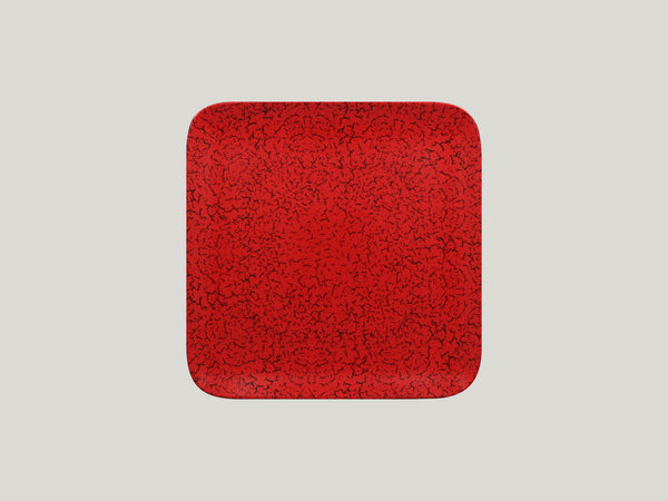 SQUARE PLATE, 9.45"L, 9.45"W, RED_0