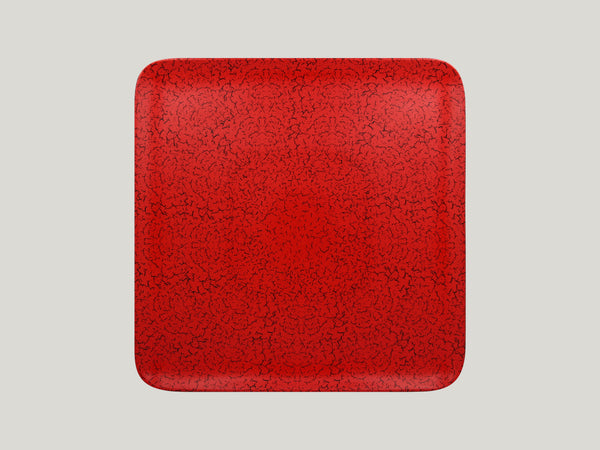 SQUARE PLATE, 11.8"L, 11.8"W, RED_0