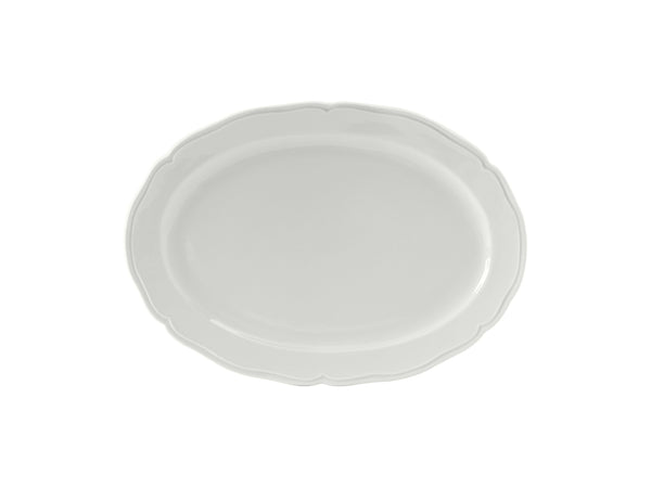 Tuxton Oval Platter Platter 9" x 6" Charleston Porcelain White Scalloped_0