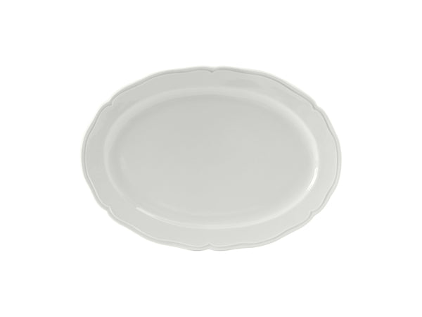 Tuxton Oval Platter 9" x 6" Charleston Porcelain White Scalloped
