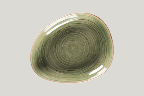 ORGANIC DEEP PLATE, 11"L, 8.9"W, EMERALD_1