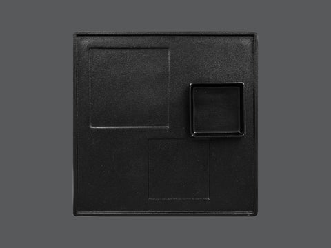 SQUARE DISH - GOMA, 3.35"L, 3.35"W, BLACK_2