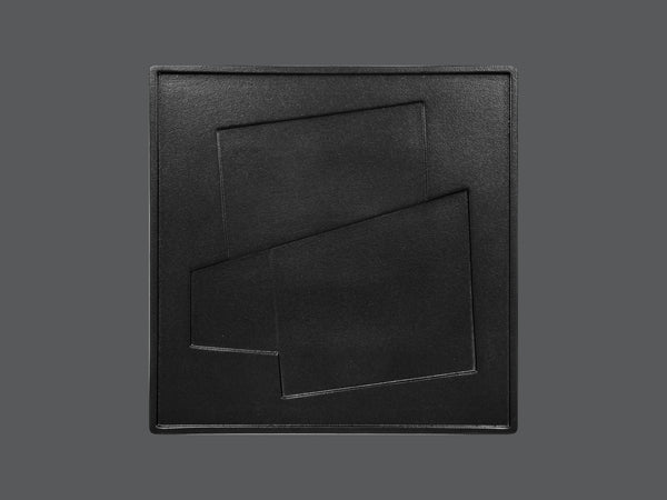 SQUARE PLATTER - WAKASU, 11.8"L, 11.8"W, BLACK_0