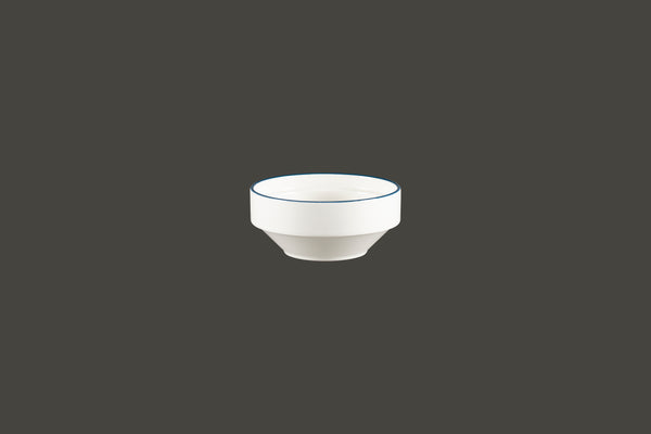 BOWL, 4.3"D, 9 OZ, WHITE WITH BLUE RIM_0