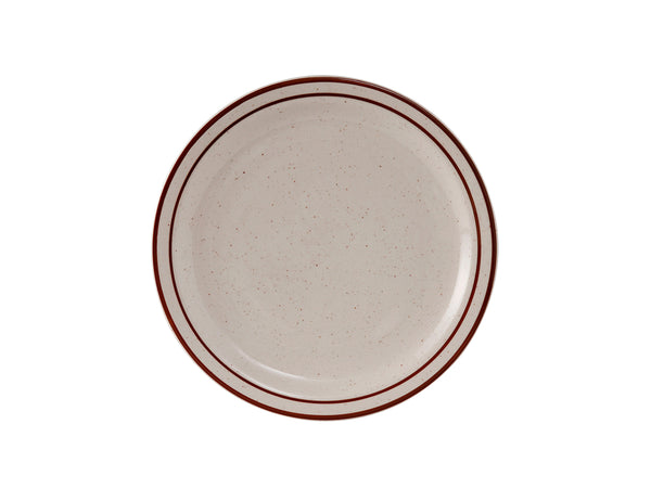 Tuxton Plate 7 ¼" Bahamas Eggshell Narrow Rim Brown Speckles