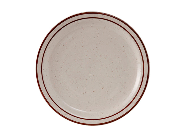 Tuxton Plate Plate 9" Bahamas Eggshell Narrow Rim Brown Speckles_0