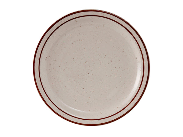 Tuxton Plate 9 ½" Bahamas Eggshell Narrow Rim Brown Speckles