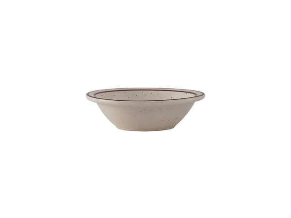 Tuxton Fruit Dish Narrow Rim Fruit Bowl 4 ⅝" x 1 ⅜" Bahamas Eggshell NR Brown Speckles_0