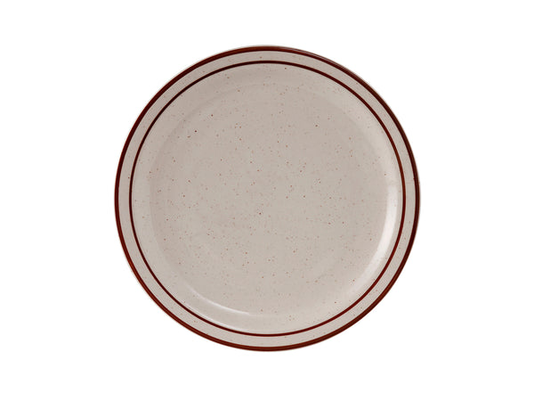 Tuxton Plate Plate 8 ⅛" Bahamas Eggshell Narrow Rim Brown Speckles_0