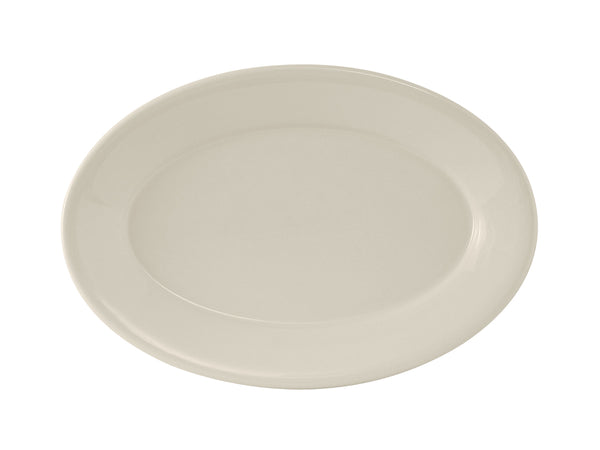 Tuxton Oval Platter Platter 12 ⅝" x 8 ¾" Reno Eggshell Rolled Edge_0