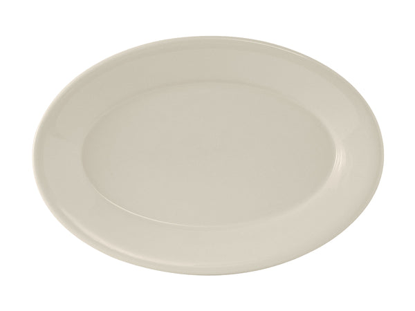 Tuxton Oval Platter Platter 13 ½" x 9" Reno Eggshell Rolled Edge_0