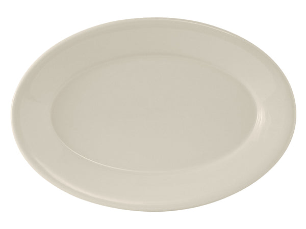 Tuxton Oval Platter Platter 15 ¾" x 11" Reno Eggshell Rolled Edge_0