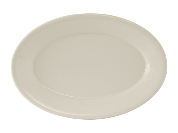 Tuxton Oval Platter Platter 14 ⅛" x 10 ¼" Reno Eggshell Rolled Edge_0