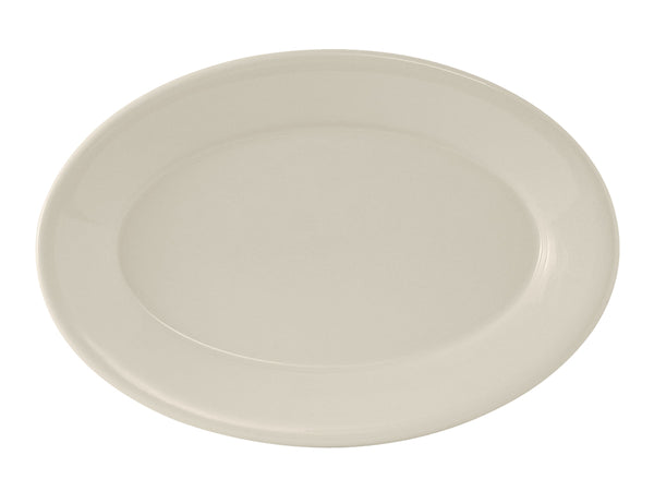 Tuxton Oval Platter Platter 14 ¾" x 8 ⅝" Reno Eggshell Rolled Edge_0