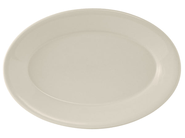 Tuxton Oval Platter Platter 15 ⅜" x 11 ¼" Reno Eggshell Rolled Edge_0