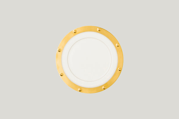 GOLDEN ROUND PLATE, 6.3"D, IVORIS_0