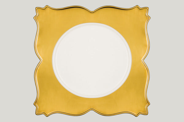 SQUARE PLATE - KING GOLDEN, 10.25"L, 10.25"W, PLAIN_0