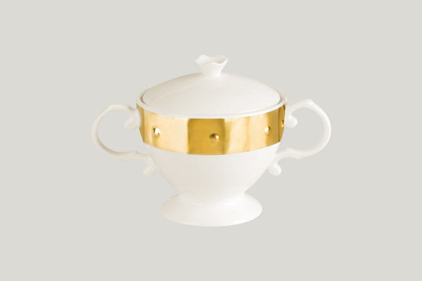 SUGAR BOWL & LID - PRINCESS GOLDEN, 3.95"D, 8.45 OZ, PLAIN_0