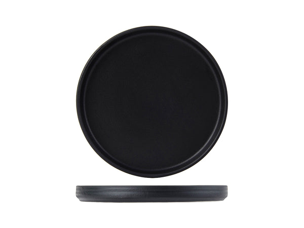 Tuxton Plate Straight Side 6 ½" x ⅝" Zion Matte Black
