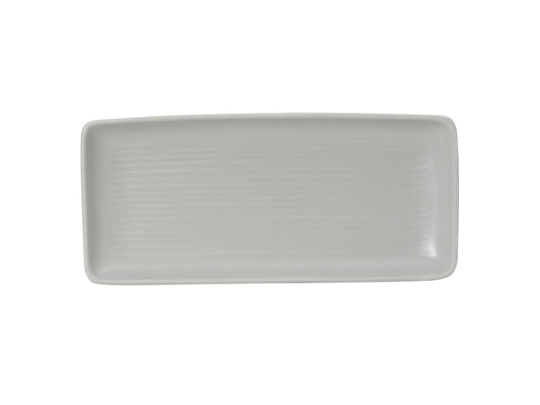 Tuxton Rectangle Rectangluar Tray 10 ⅞" x 5" Zion Matte Gray Embossed_0