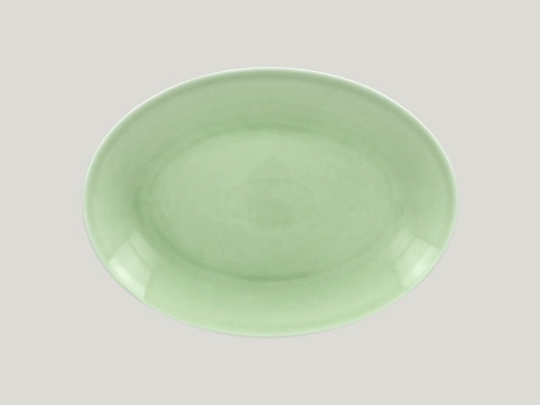OVAL COUPE PLATTER, 12.6"L, 9.05"W, GREEN_0