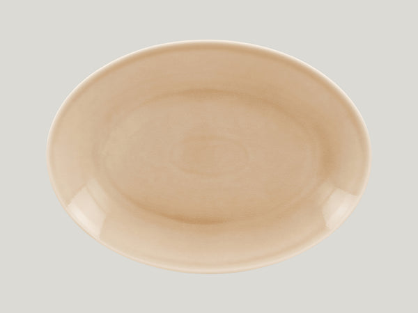 OVAL COUPE PLATTER, 14.15"L, 10.65"W, BEIGE_0