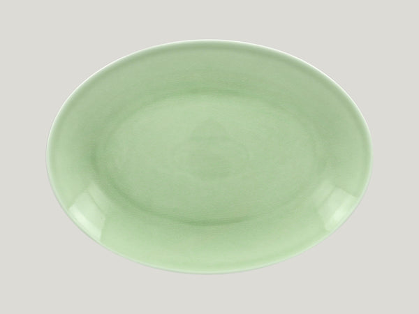OVAL COUPE PLATTER, 14.15"L, 10.65"W, GREEN_0