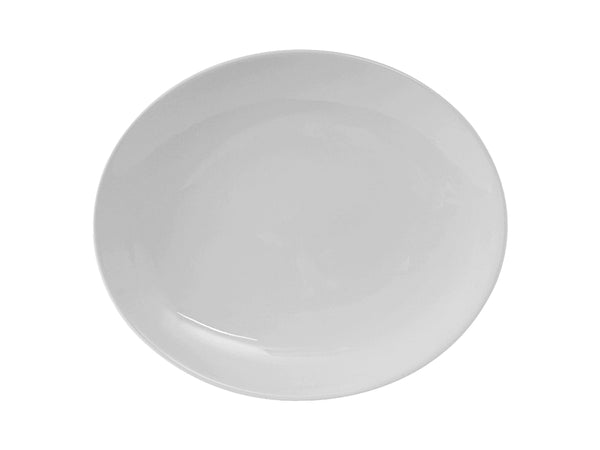 Tuxton Oval Platter Platter 10 ½" x 9" Florence Porcelain White Coupe_0