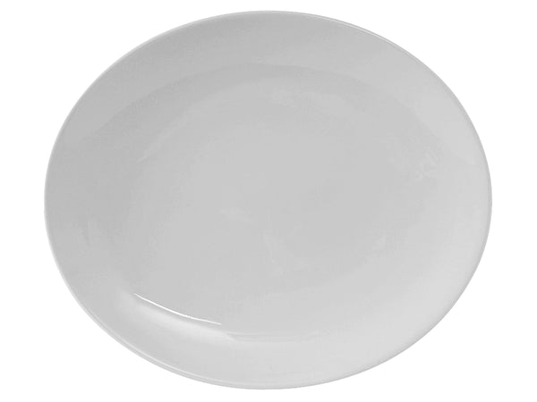 Tuxton Oval Platter 13 ¼" x 11 ¼" Florence Porcelain White Coupe