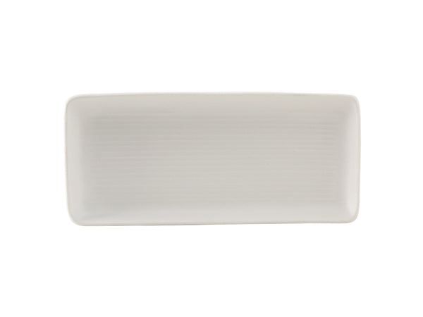 Tuxton Rectangle Rectangluar Tray 10 ⅞" x 5" Zion Matte White Embossed_0