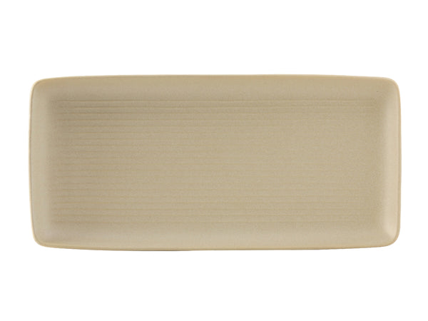 Tuxton Rectangle Rectangluar Tray 14" x 6 ⅝" Zion Matte Beige Embossed_0