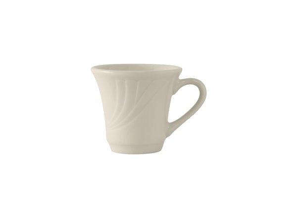 Tuxton Tall Cup  Mug 4 ⅛" x 3 ¼" x 3 ⅛" Monterey Eggshell Embossed_0