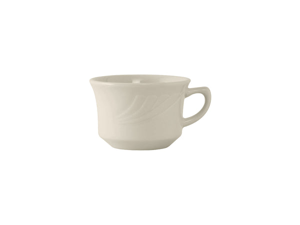 Tuxton Short Cup Mug 4 ⅜" x 3 ⅝" x 2 ½" Monterey Eggshell Embossed_0